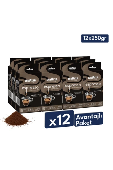 Espresso Classico Italiano Öğütülmüş Filtre Kahve, 250 g | 12'li Avantajlı Paket ürün görseli 1