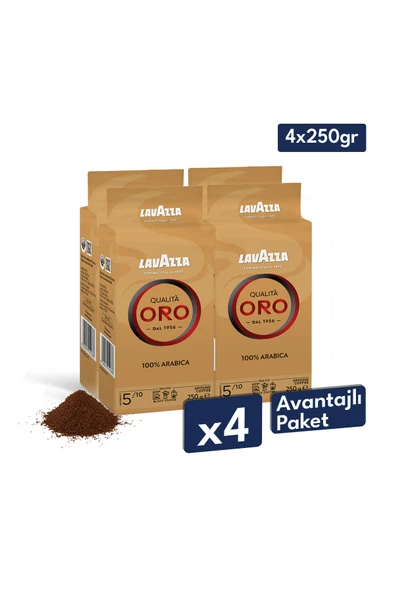 Qualita Oro %100 Arabica Öğütülmüş Filtre Kahve 250 gr | 4'lü Avantajlı Paket ürün görseli 1