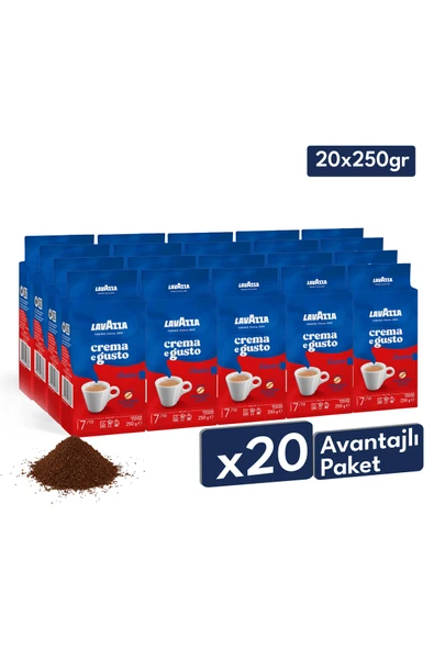 Crema E Gusto Öğütülmüş Filtre Kahve 250 gr | 20'li Avantajlı Paket ürün görseli 1