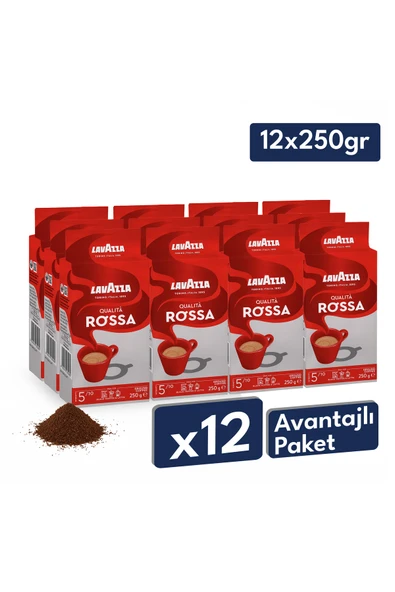 Qualita Rossa Öğütülmüş Filtre Kahve 250 g | 12'li Avantajlı Paket ürün görseli 1