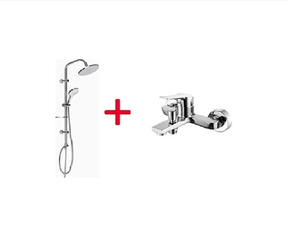 Creavit SH640 İkili Duş Seti Takımı ( Duş Sistemi + Luna Banyo Bataryası ) ürün görseli 1