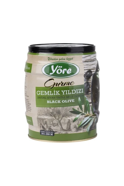 Yöre Gemlik Yıldızı Yağlı Sele Jumbo Siyah Zeytin 750 gr Teneke ürün görseli 1