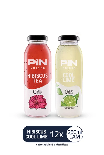 Pin Hibiskus Çayı & Cool Lime - Şekersiz & Kalorisiz 250 ml X 12 Adet Ice Tea ürün görseli 1