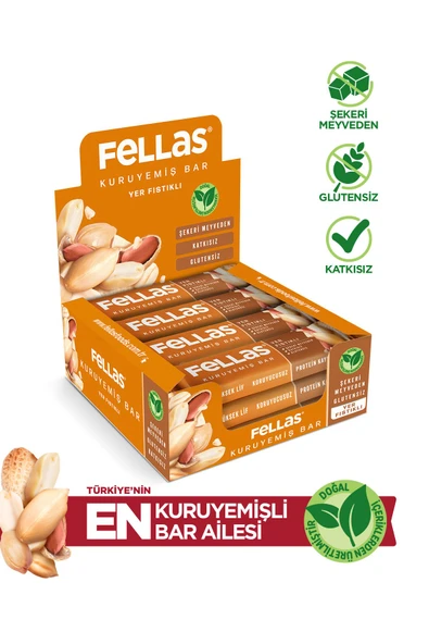 Fellas Yer Fıstıklı Kuruyemiş Bar 30g x12 Adet ürün görseli 1