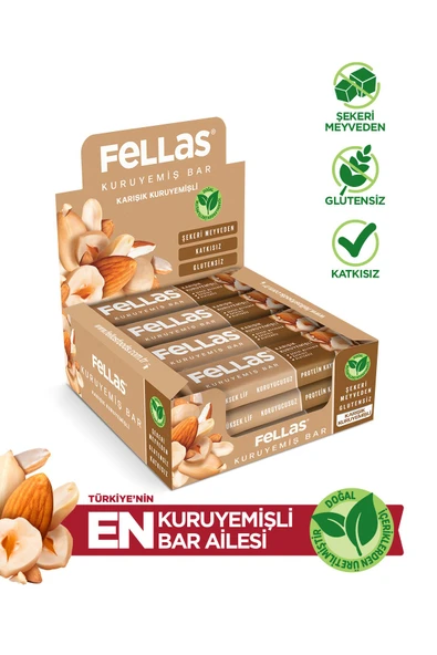 Fellas Karışık Kuruyemişli Kuruyemiş Bar 30 gr X 12 Adet ürün görseli 1