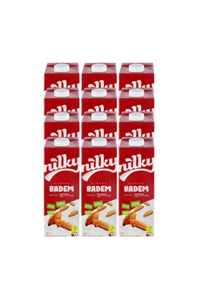 NİLKY Nilky Badem Sütü Glütensiz Bitkisel Bazlı Laktosuz Vegan 12x1 Lt ürün görseli 1