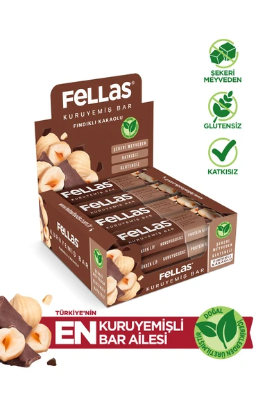 Fellas Fındıklı Kakaolu Kuruyemiş Bar 30g x12 Adet ürün görseli 1
