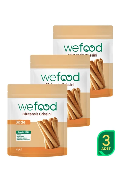 Wefood Glutensiz Grissini Sade 40 g 3'lü ürün görseli 1