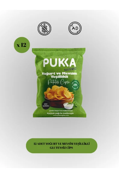 12'li Yoğurtlu Mevsim Yeşillikli Glutensiz Cips Paketi ürün görseli 1