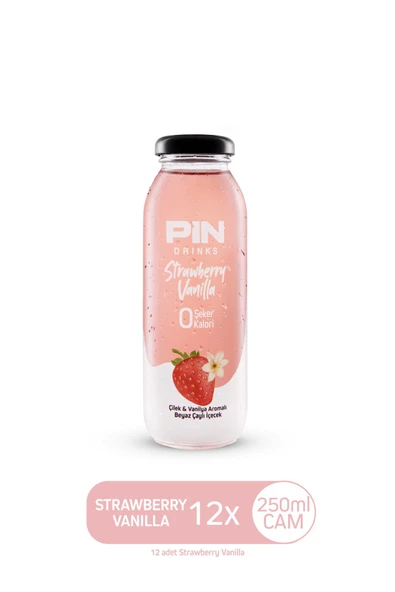 Pin Strawberry Vanilla Beyaz Çaylı Özel Seri - Şekersiz & Kalorisiz 250 Mlx12 Adet Ice Tea ürün görseli 1