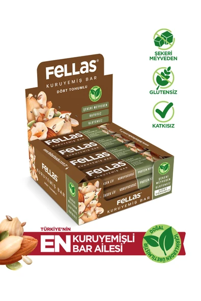 Fellas Dört Tohumlu Kuruyemiş Bar 30 gr X 12 Adet ürün görseli 1