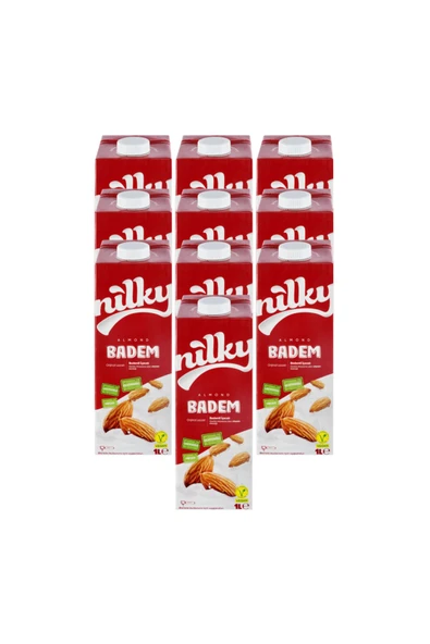 NİLKY Badem Sütü Glütensiz Bitkisel Bazlı Laktosuz Vegan 10x1 Lt ürün görseli 1