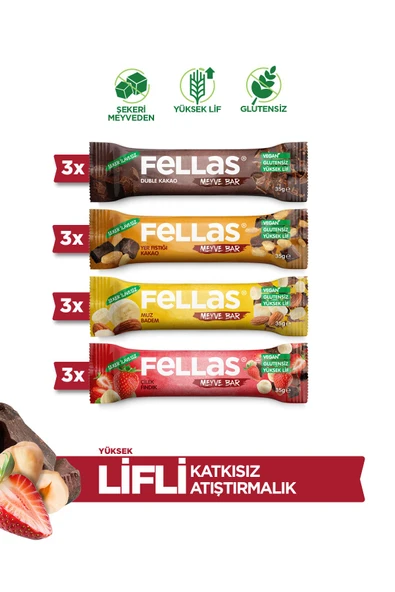 Fellas Meyve Bar 35g Karma Kutu 12 Adet (4 Çeşit) ürün görseli 1