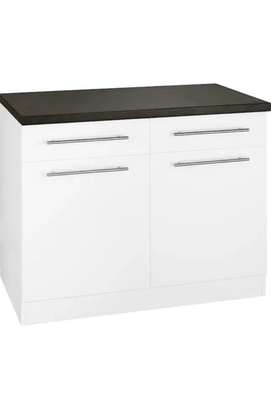 Tdesigno Vera Mutfak 2 Çekmeceli 2 Kapaklı Alt Modül -100 cm - Çok Amaçlı Dolap -Tezgah Dahil ürün görseli 1