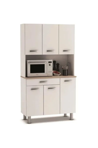 Tdesigno Amor Çok Amaçlı Dolap-Mikrodalga-Erzak-Airfryer-Mutfak-Kiler Dolabı-Kahve Köşesi-Beyaz-120CM ürün görseli 1