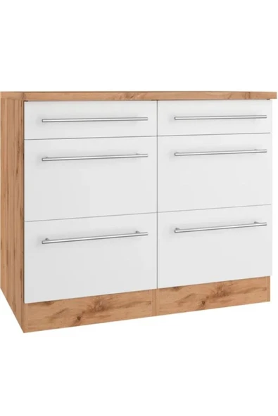 Tdesigno Aya Mutfak 6 Çekmeceli Alt Modül -120 cm - Çok Amaçlı Dolap -Tezgah Dahil ürün görseli 1