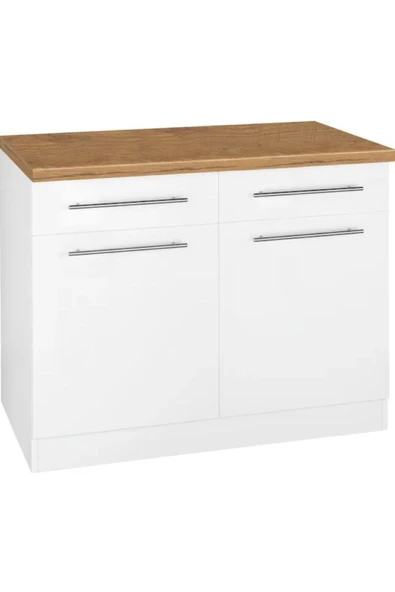 Tdesigno Vera Mutfak 2 Çekmeceli 2 Kapaklı Alt Modül -90 cm - Çok Amaçlı Dolap -Tezgah Dahil ürün görseli 1