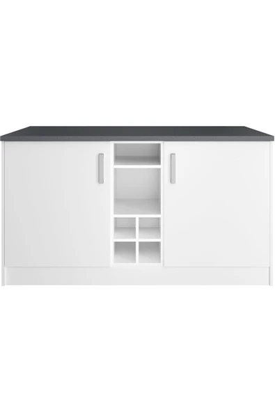 Tdesigno Helios Mutfak Alt Modül 2 Kapaklı -150 Cm Beyaz-tezgah Dahil ürün görseli 1