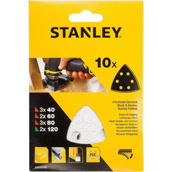 Stanley STA32348 40/60/80/120 Kum Üçgen Zımpara Seti ürün görseli 1