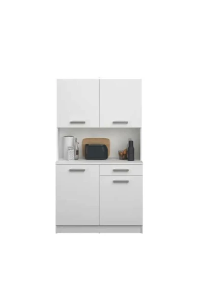 Tdesigno Arslan Çok Amaçlı Dolap-Mikrodalga-Erzak-Airfryer-Mutfak-Kiler Dolabı-Kahve Köşesi-Beyaz-100CM ürün görseli 1