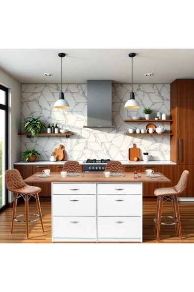 Tdesigno Skylla Mutfak Adası 6 Çekmeceli Alt Modül 160 cm Tezgah Dahil ürün görseli 1