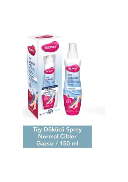 Biowet Tüy Dökücü Gazsız Sprey Kadın Normal Ciltler 150 ml ürün görseli 1