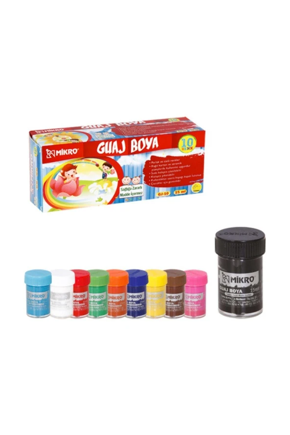 Gj-10 Guaj Boya Şişe 10 Renk ürün görseli 1