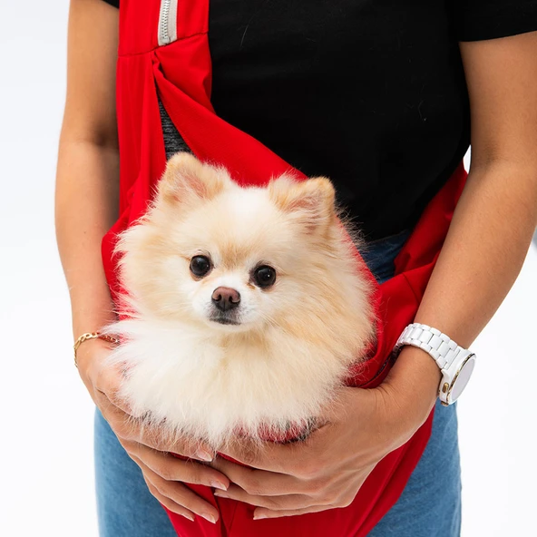 Pawstar Kırmızı Crossbody Küçük Irk Köpek Çapraz Taşıma Çantası ürün görseli 1