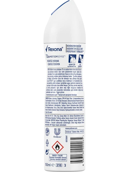 Rexona Kadın Sprey Deodorant Invisible Beyaz İz Sarı Leke Karşıtı 72 Saat Kesintisiz Üstün Koruma 150 ml ürün görseli 1