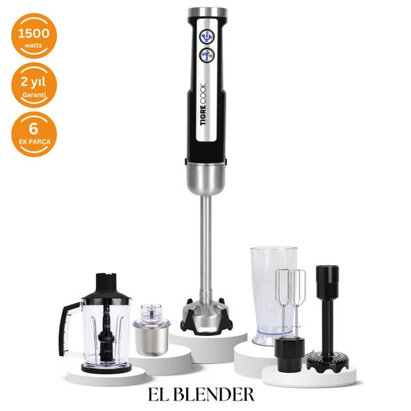 EL BLENDER Seti INOX Doğrayıcı Kahve Ve Baharat Öğütücü Patates ezici 1500 WATT ürün görseli 1