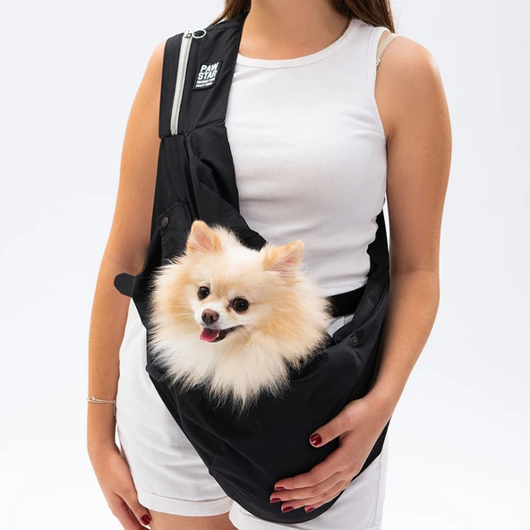 Pawstar Siyah Crossbody Küçük Irk Köpek Çapraz Taşıma Çantası ürün görseli 1