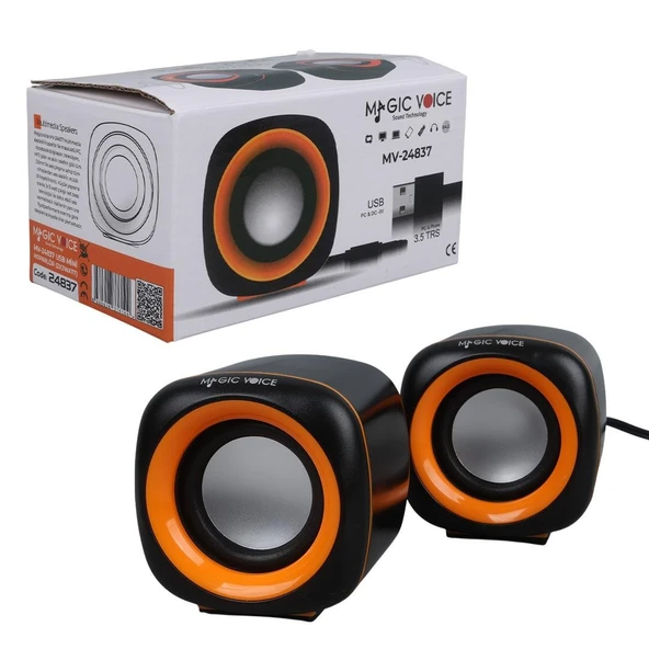 Magicvoice MV-24837 2X3 Watt Aux Multimedia Mini USB Speaker - Hoparlör ürün görseli 1