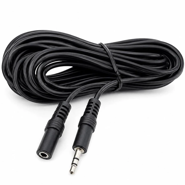Elektromer EL-8942 Siyah 3.5Mm Stereo Erkek/Dişi 10 Metre Uzatma Kablo ürün görseli 1