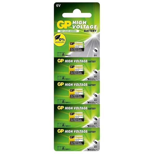 GP 6 Volt 11 Amper Alkalin 5'Li Pil 11A-2C5 ürün görseli 1