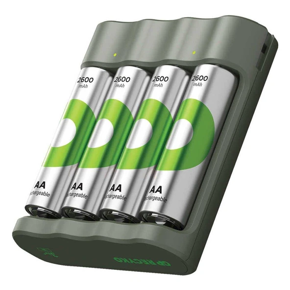 Gp Recyko B441 4*2600 Mah R6 AA Pilli Şarj Cihazı (B441/270HCER21-2GTLB4) ürün görseli 1