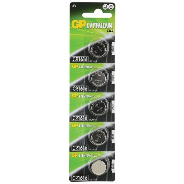 GP CR1616 Lityum 3 Volt Pil 5'Li Paket ürün görseli 1