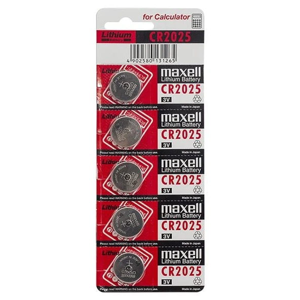 Maxell CR 2025 Lithium Pil 5 Li Paket ürün görseli 1