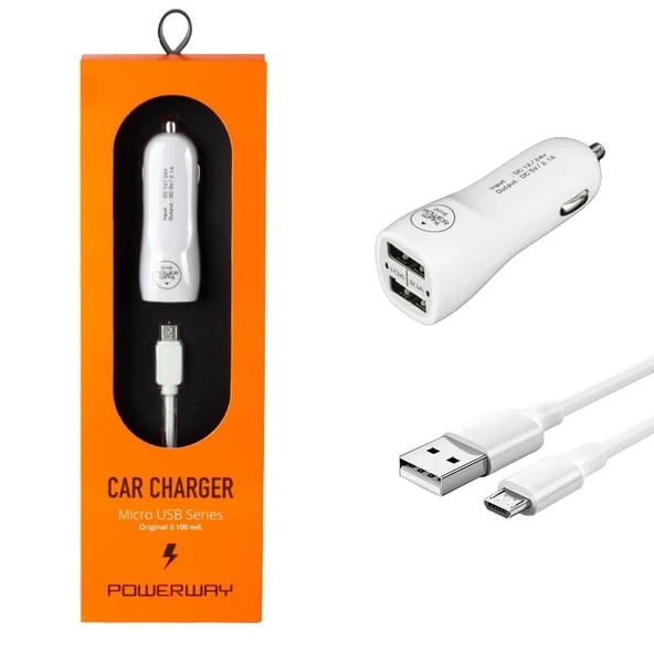 Powerway 3.1A Micro Usb Araç Çakmaklık Şarj Aleti X233 ürün görseli 1
