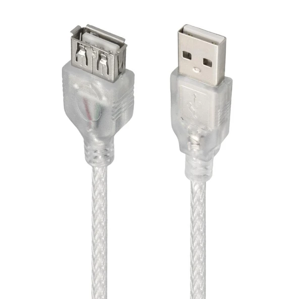 Powermaster PM-1568 Şeffaf 1.5 Metre Usb 2.0 Uzatma Kablosu ürün görseli 1