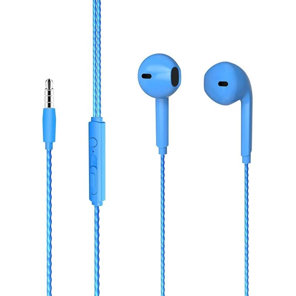 Lenovo Lecoo EH104BL 3.5 Mm Jacklı Kablolu Kulak İçi Mikrofonlu Kulaklık Mavi ürün görseli 1