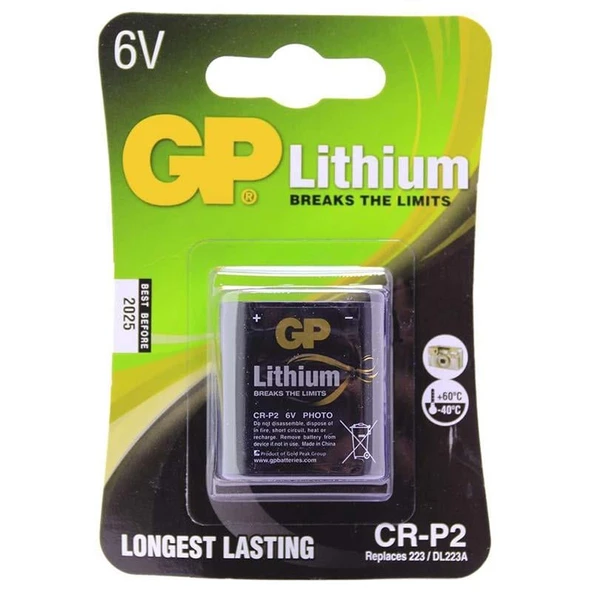 GP CRP2 6 Volt Lityum Fotoğraf Makinesi Pili Şarj Edilemez ürün görseli 1