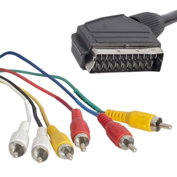 Scart 6 Rca Stereo Standart 1,5 Metre Kablo ürün görseli 1