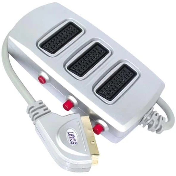 Scart Dağıtıcı 3 Lü Silver Butonlu ürün görseli 1