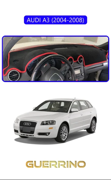 Guerrino  AUDI A3 (2004-2008)TORPİDO KORUMA HALISI MAVİ KENAR ürün görseli 1