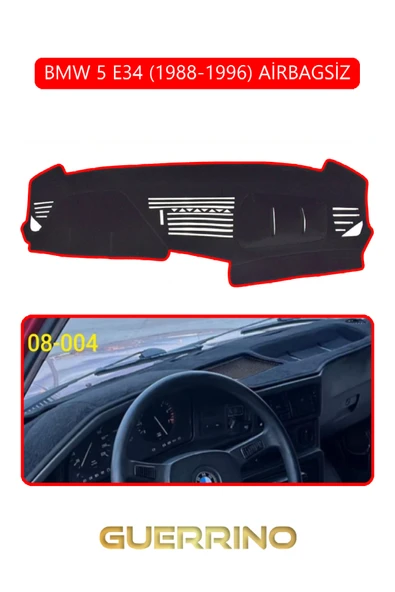 Guerrino  BMW 5 E34 1988-1996 AİRBAGSİZTORPİDO KORUMA HALISI KIRMIZI KENAR ürün görseli 1