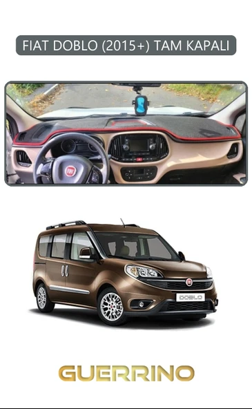 Guerrino  FIAT DOBLO 2015+ TAM KAPALITORPİDO KORUMA HALISI GRİ KENAR ürün görseli 1
