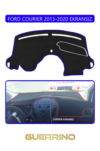 Guerrino  FORD Courier 2013-2020 EkransızTORPİDO KORUMA HALISI MAVİ KENAR ürün görseli 1