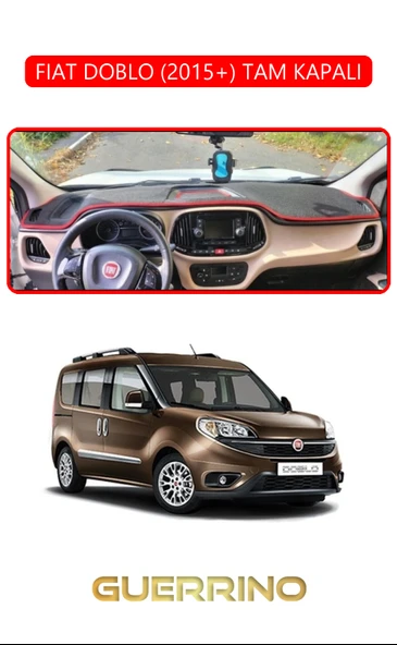 Guerrino  FIAT DOBLO 2015+ TAM KAPALITORPİDO KORUMA HALISI KIRMIZI KENAR ürün görseli 1