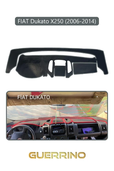 Guerrino  FIAT Dukato X250 2006-2014 Modellerine UygunTORPİDO KORUMA HALISI GRİ KENAR ürün görseli 1