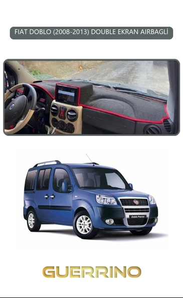 Guerrino  FIAT DOBLO 2008-2013 DOUBLE EKRANTORPİDO KORUMA HALISI GRİ KENAR ürün görseli 1